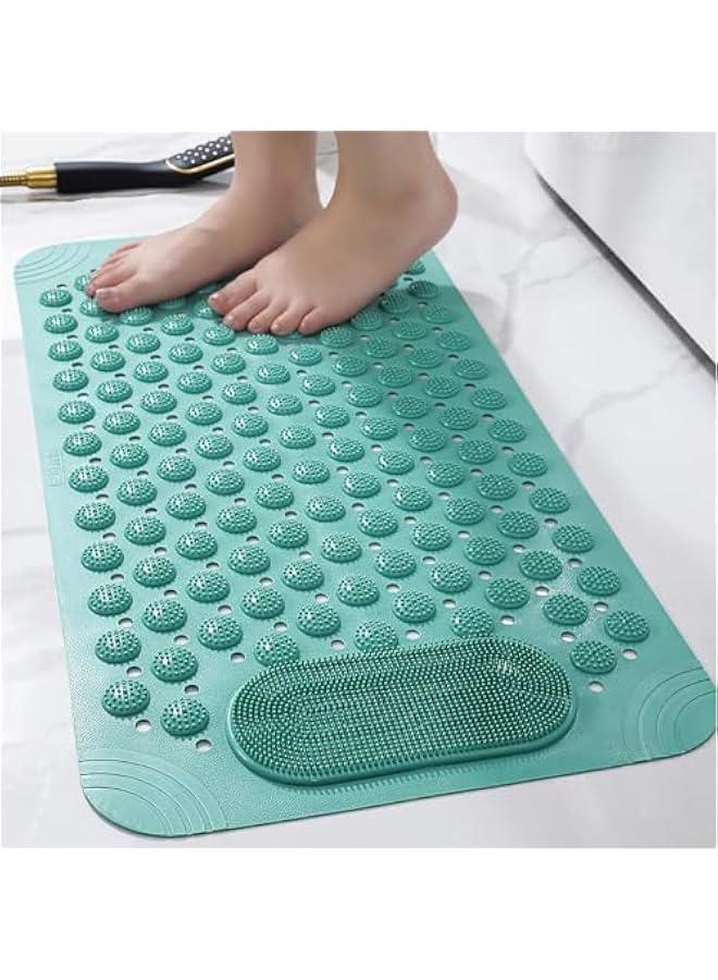 هوكور pyebe Bathtub Mat, Anti Slip Bath Mat,Non-Slip Bath Tub Shower Mat with Suction Cups and Drain Holes,Foot Massage Shower Mat for Bathroom Shower Washable (Green) - Image 5