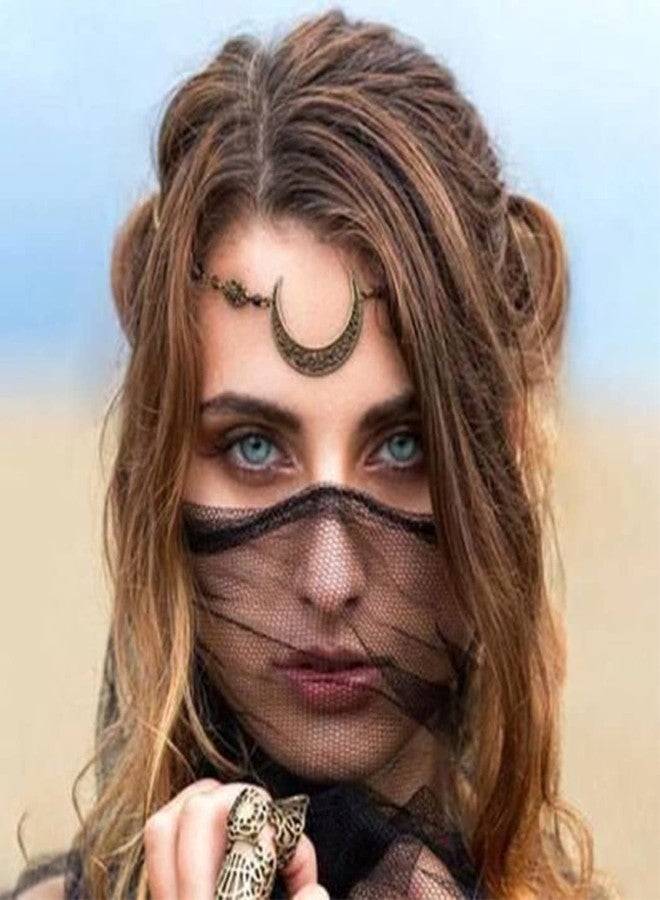 CAKURE Moon Head Chain Bohemia Gold Bronze Hair Chain Headpiece Vintage Forehead Jewelry Gypsy Headpiece Accessories for Women - Image 3