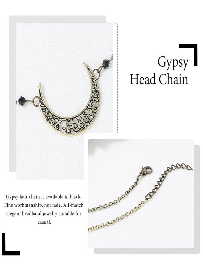 CAKURE Moon Head Chain Bohemia Gold Bronze Hair Chain Headpiece Vintage Forehead Jewelry Gypsy Headpiece Accessories for Women - Image 4