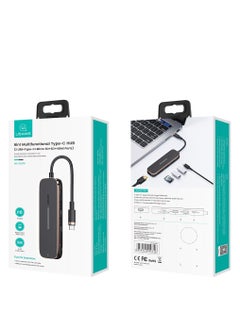 Usams 6in1 Multifunctional Type-C HUB with 2 USB+Type-C+Micro S-D+S-D + HD-MI Ports (Black)  - Image 5