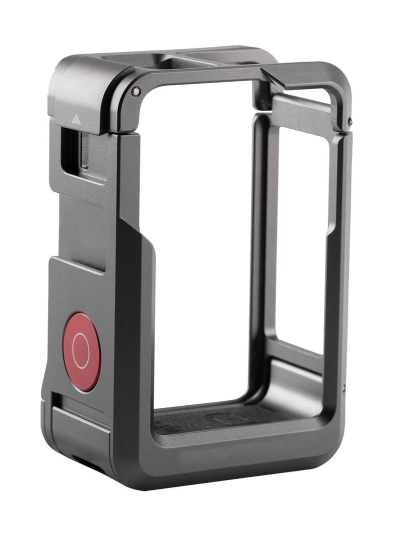 Aluminum Alloy Camera Cage for DJI OSMO Action 4 & 3, Protective Vlogging Frame with Magnetic Quick Release, 1/4" Thread Connector for DJI Mic & Camera Light. - Image 1