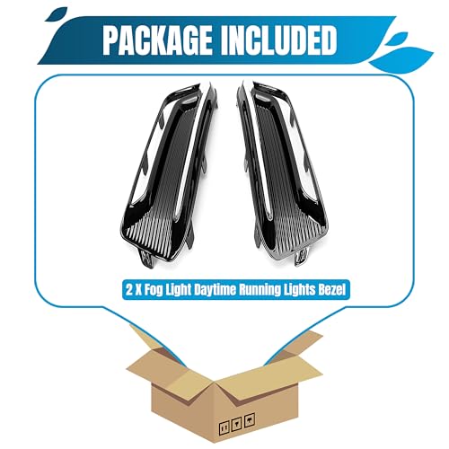 HECASA Fog Light Bezel Compatible with 2014-2020 Chevrolet Impala Front Bumper Driving Fog Lamp Bezel Pair Left Right Side Silvery & Black W/O Fog Lights - Image 5