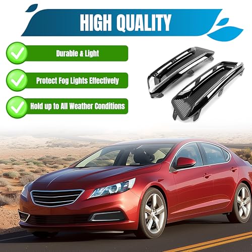 HECASA Fog Light Bezel Compatible with 2014-2020 Chevrolet Impala Front Bumper Driving Fog Lamp Bezel Pair Left Right Side Silvery & Black W/O Fog Lights - Image 4