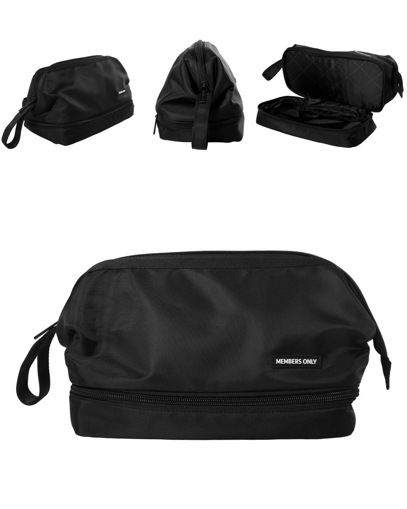 Members Only Dual Dopp Kit Toiletry Bag Mens Dopp Kit for Travel with Dual Compartments Mens Toiletry Travel Bag - Image 2