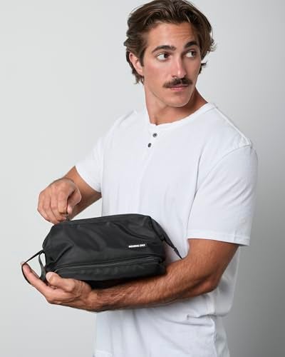 Members Only Dual Dopp Kit Toiletry Bag Mens Dopp Kit for Travel with Dual Compartments Mens Toiletry Travel Bag - Image 3