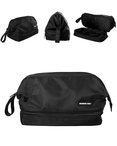 Members Only Dual Dopp Kit Toiletry Bag Mens Dopp Kit for Travel with Dual Compartments Mens Toiletry Travel Bag - Image 1