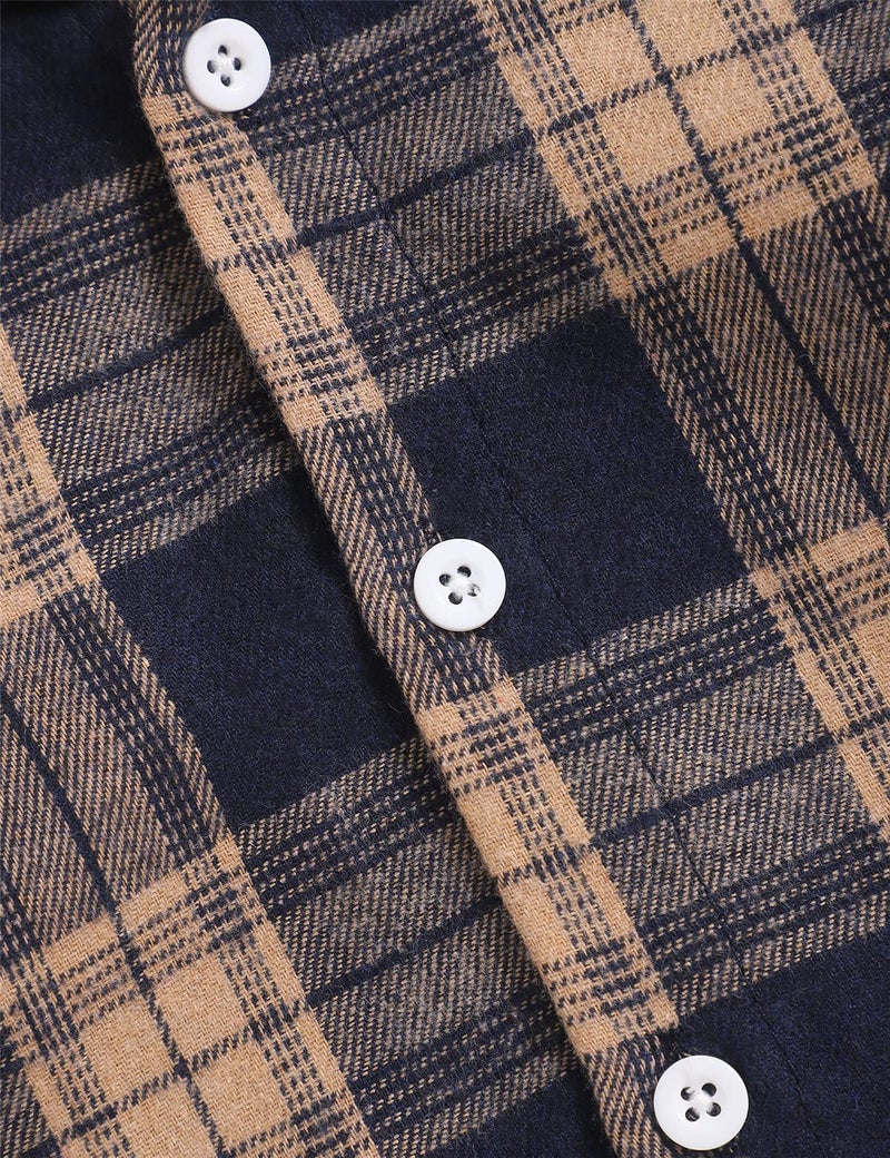 Fuermos Toddler Baby Boys Clothes Flannel Lattice Button Down Hooded Tops +Pants Boys Fall Winter Outfits(3-4T) - Image 5
