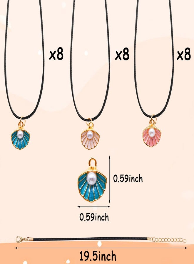 Omlisca Mermaid Party Gifts 24 Pack Summer Pink Shell Mermaid Party Decorations for Little Fairy Under The Sea Birthday Valentine's Day Goodie Bags Princess Party Favors For School Classroom Rewards - Image 3