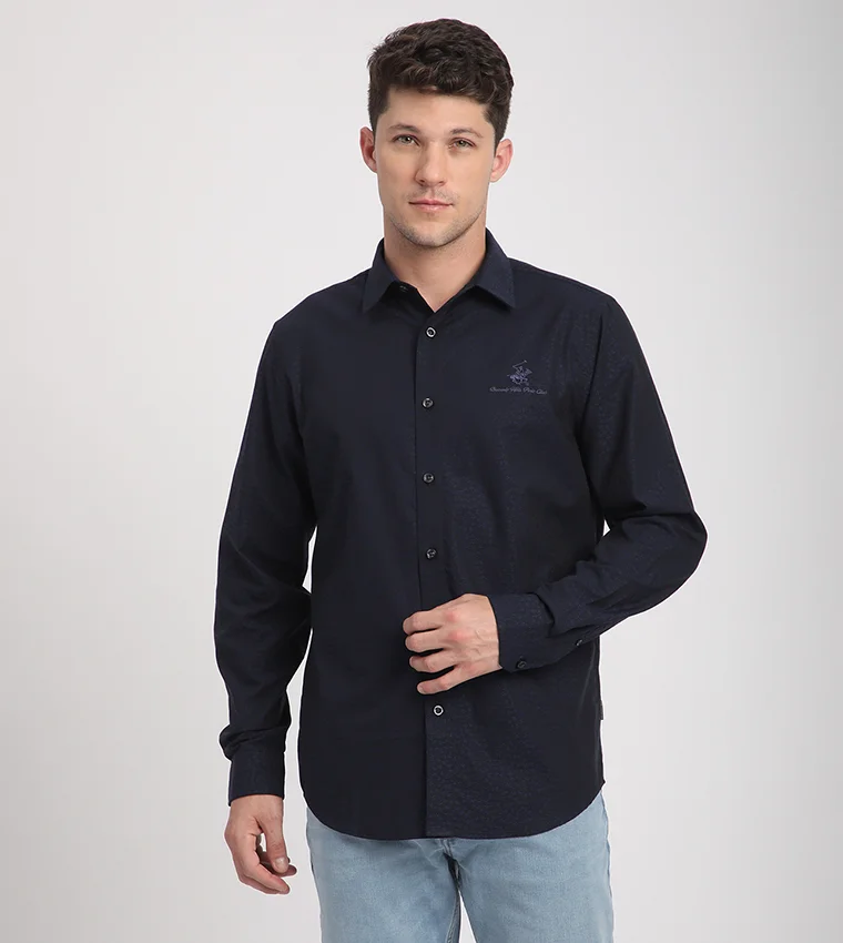 BEVERLY HILLS POLO CLUB Logo Embroidered Long Sleeves Shirt