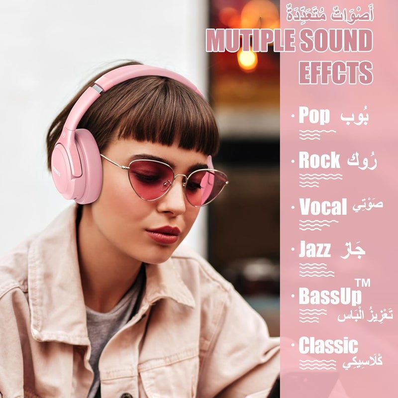 BERIBES Wireless Headphones Over Ear, 65H Playtime and 6 EQ Music Modes Bluetooth Headphones with Microphone, HiFi Stereo Foldable Lightweight Headset, Deep Bass for Home Office Cellphone PC Ect. - Image 2