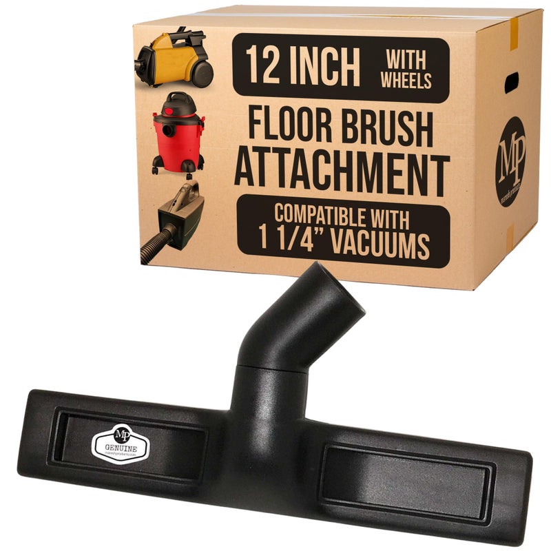 MP Maresh Products Vacuum Brush Attachment Compatible with Central Vac  Horse Hair Bristles for Thorough Cleaning Bare Floor or Wall Brush Replacement Part for Central Vac  12 with Wheels Black