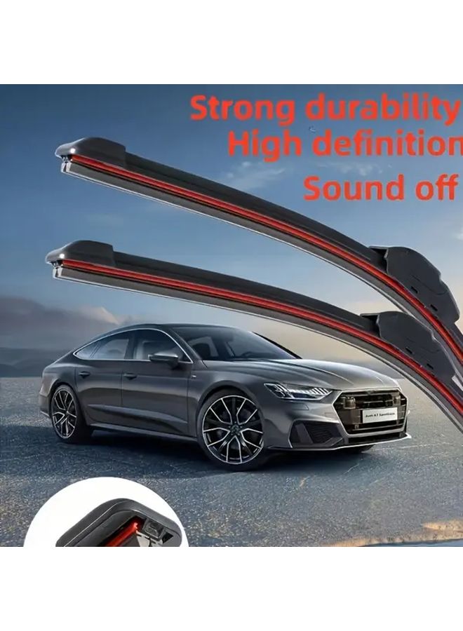 Universal U Shaped Wiper Blade 20 Inch Double Rubber Strip Bone Free 1pc - Image 2