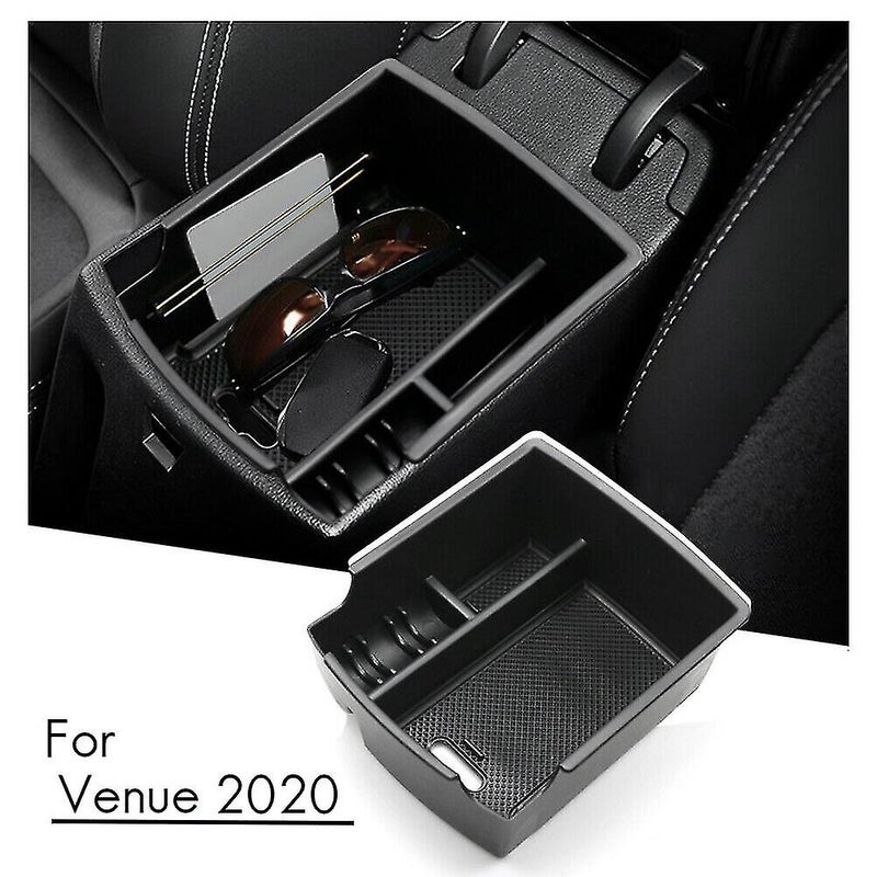 For 2020 Hyundai Venue Car Armrest Storage Box With Rubber Mat - Image 2