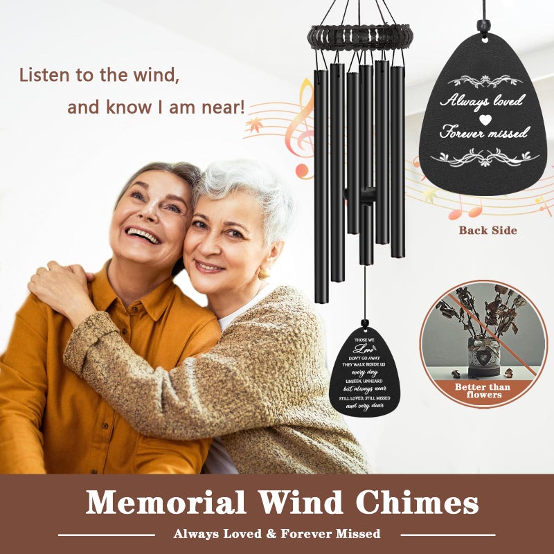 Soopau Sympathy Gifts for Loss of Loved One, 30" Metal Memorial Wind Chimes for Loss of Mom Dad, Windchimes in Memory of A Loved One, Bereavement Condolences Gift for Loss - Image 2