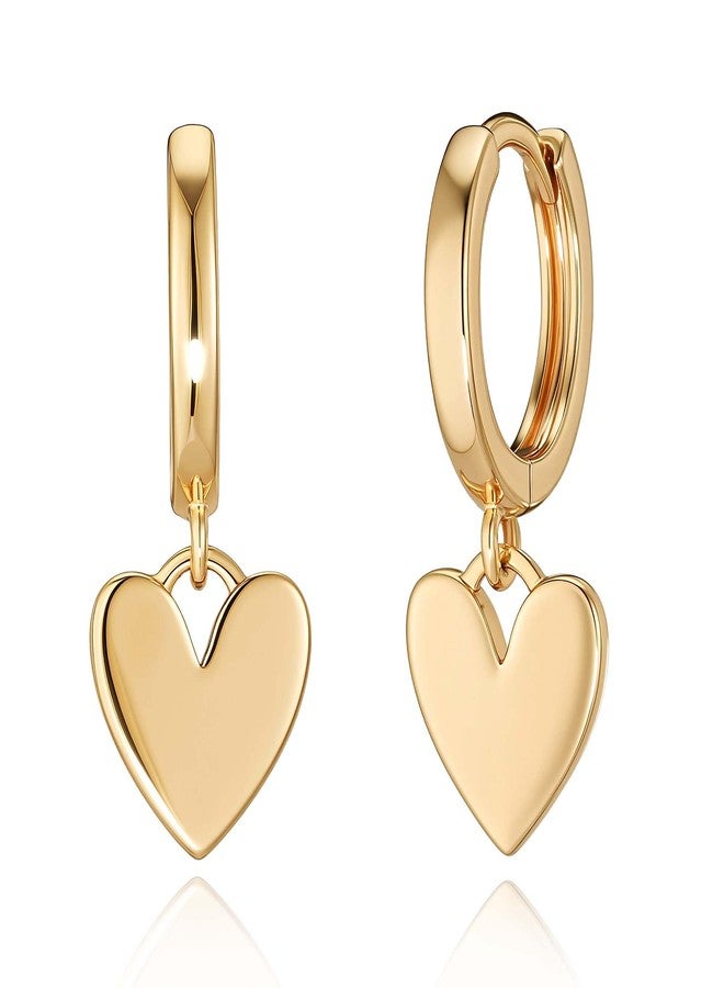 VACRONA Gold Heart Hoop Earrings Huggie Earrings for Women 14k Gold Plated Small Hoops Earrings - Image 1