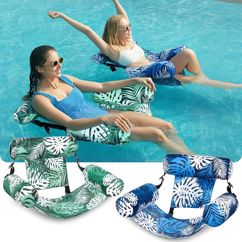 Sloosh Pool Floats Chairs Adult, 2 Packs Inflatable Pool Lounge Chairs, Floating Water Chair for Pool Party Summer Water Fun - Image 2