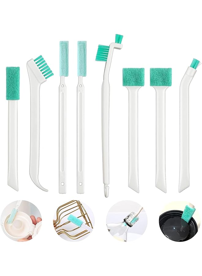 PROMASS Set of 8 cup notch brushes, cup crevice cleaning tool, scrubbing brush, small household cleaning brushes for window grooves, tracks, humidifiers, keyboards, bottles, doors, car vents - Image 1