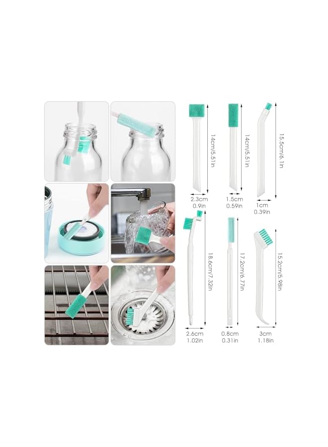 PROMASS Set of 8 cup notch brushes, cup crevice cleaning tool, scrubbing brush, small household cleaning brushes for window grooves, tracks, humidifiers, keyboards, bottles, doors, car vents - Image 2