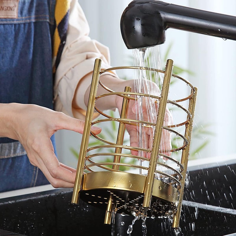 Berglander Gold Kitchen Utensils Set, 38 Pieces Non-stick Silicone Cooking Tools Spoon Spatula Set With Sturdy Stainless Steel Utensil Holder, Dishwasher Safe - Image 5