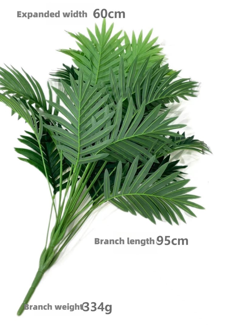 Generic 24 Artificial Green Palm Leaves for Home Decoration (One Branch Without Pot)  - Image 2