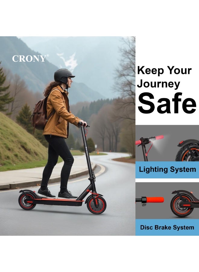 Crony M365 app Fast E-Scooter For Kids/Teens, Speed 25-45km/h, 250w Motor, 36v 7.8ah Battery, 8.5"Tires, App Controlled Lightweight Foldable With Led Headlights High-Speed Electric Scooter, Anti-Slip Deep-Tread Rubber Tires, Rear Disc Brake, 120kg Max Load, App Connectivity, Portable Aluminum Frame - Image 4