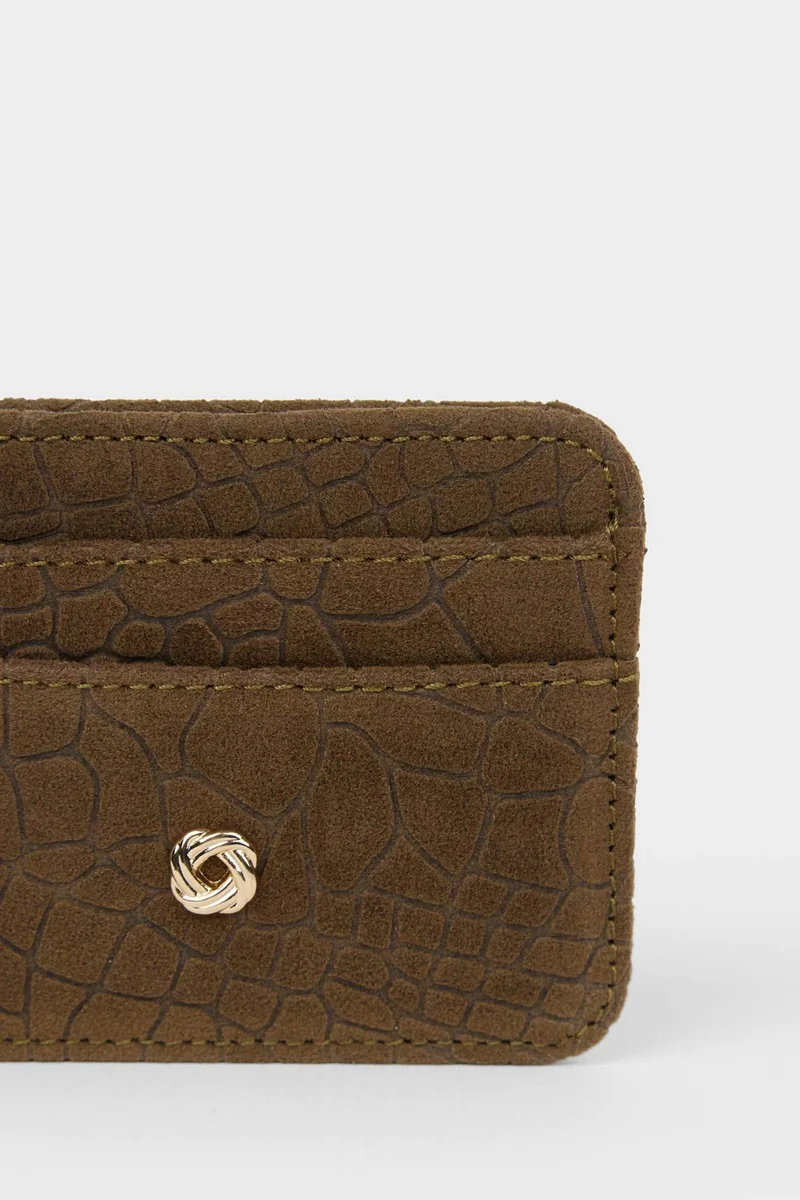 DeFacto Woman Suede Business Card Wallet