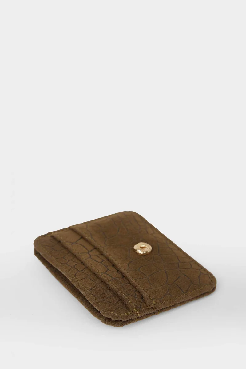 Defacto  Woman Suede Business Card Wallet for Women | Best Price UAE