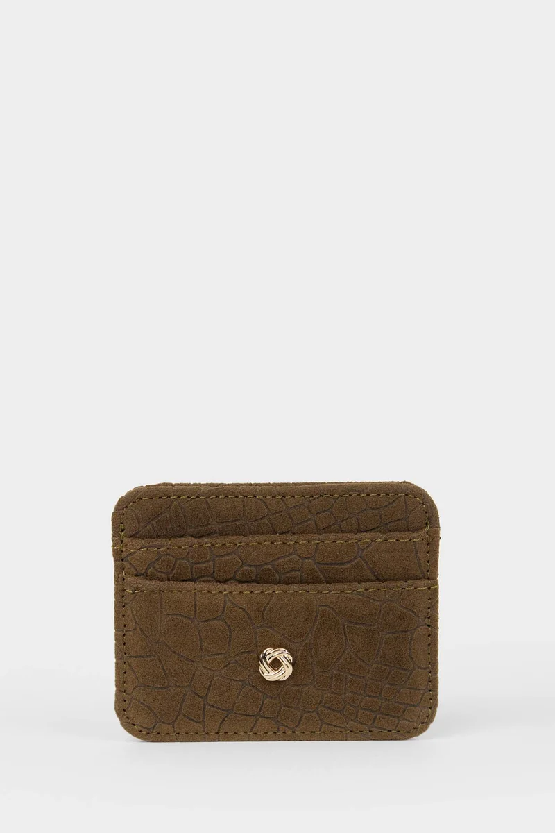 DeFacto Woman Suede Business Card Wallet