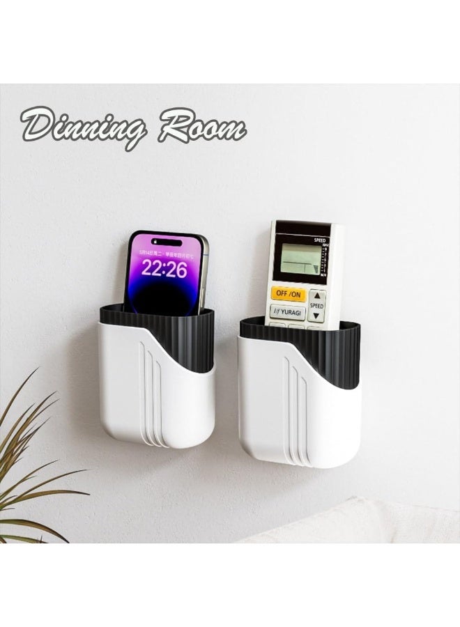 Anmi 2-Pack Wall-Mounted Bathroom Organizer, with Drain Holes, 3.5x2x4 Inch Easy-Clean Adhesive Bathroom and Kitchen Shelf for Toothbrush, Utensils, Razors, Remote Control (White) - Image 4