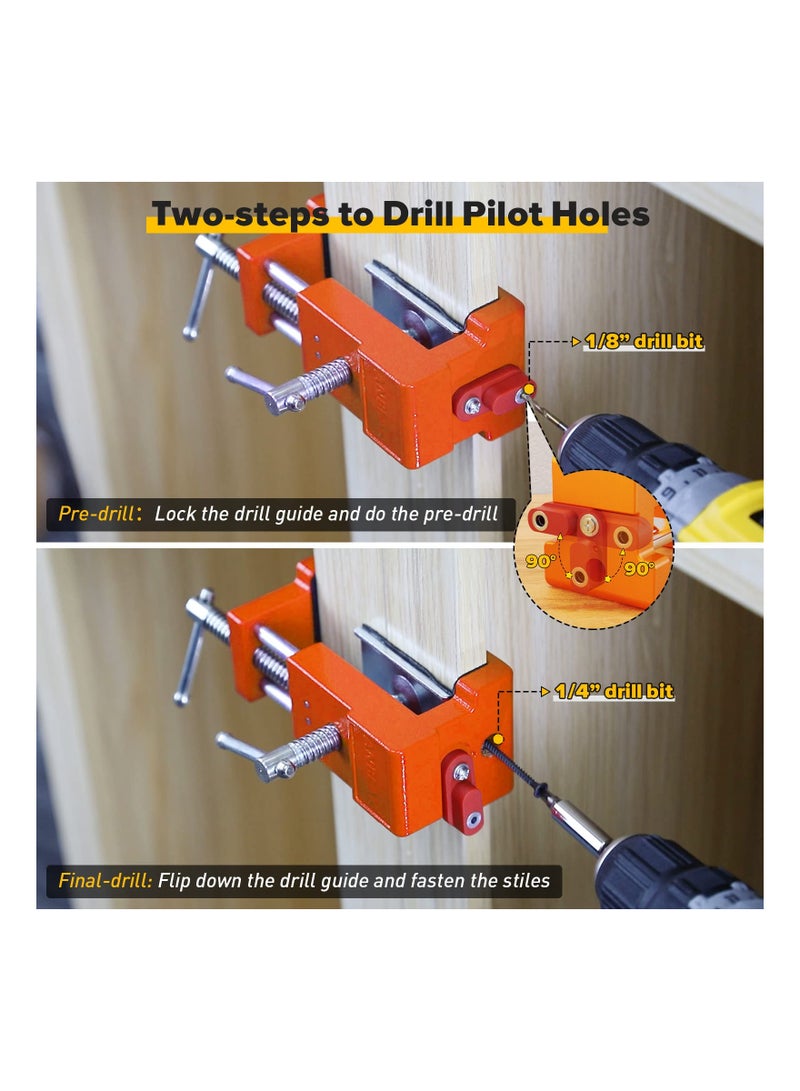 Zikra 2 قطع مشابك إطار وجه الخزانة، أدوات تثبيت الخزانة مشابك الخزانة قبضة آمنة مشابك تثبيت الخزانة أدوات الخزانة مع براغي جانبية و لوحة محاذاة لإطار الخزانة - Image 2