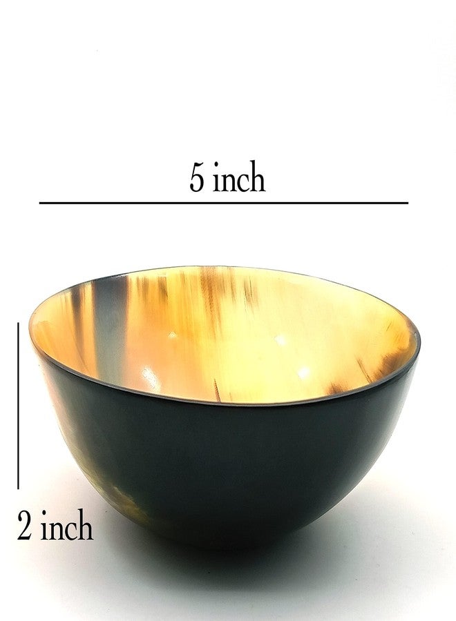 AYZCORP Set of 2Horn Bowl Viking Norse Medieval Reenactment| HORN BOWL | Hand Crafted for SERVING & SHAVING BOWLS gift for mother, father Husband christmas gift-(5" Diam. x 2" Deep) (2) - Image 3