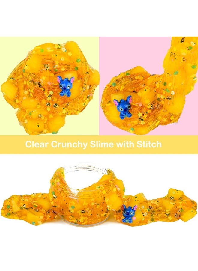 d'Alba - 2 Pack Jelly Cube Crunchy Slime Kit Clear Crystal Slime with Rainbow and Yellow Super Soft and NonSticky Birthday Gift Slime Party Favor StuffChristmas ToyAwesome Party Favors - Image 1