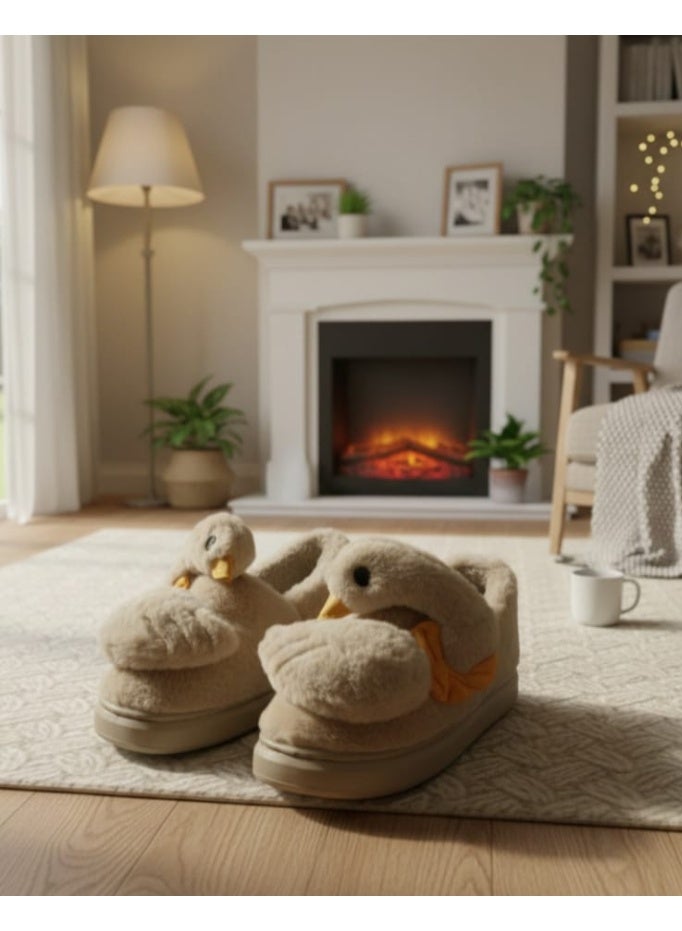 حذاء شتوي فرو للبنات بتصميم كيوت، مريح ودافئ للاستخدام المنزلي – مقاس 42-43 - Image 1