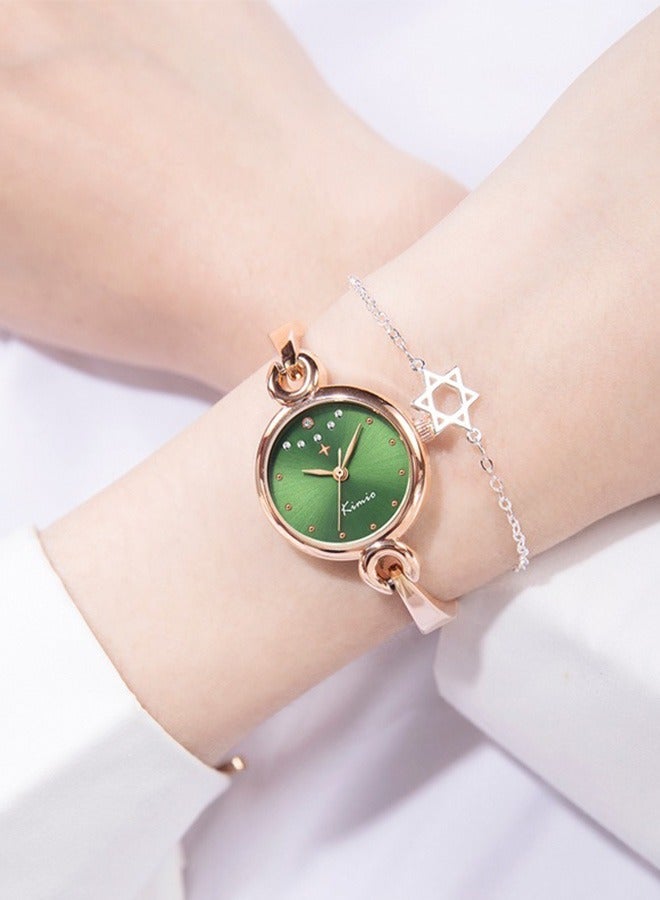 KIMIO Ladies Luxury Elegant Diamond Stainless Steel Quartz Bracelet Watch, 23.5mm Dial, 30M Waterproof, Casual Dress Wristwatch for Women, Perfect for All Occasions - Image 2