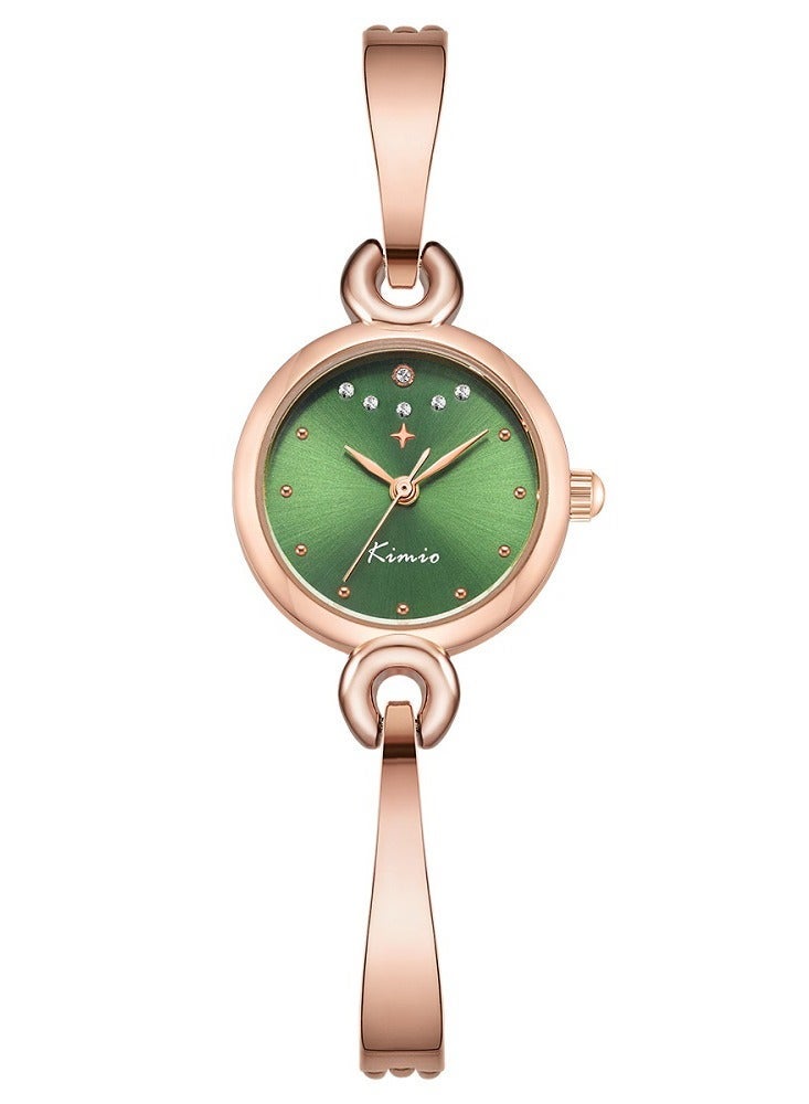 KIMIO Ladies Luxury Elegant Diamond Stainless Steel Quartz Bracelet Watch, 23.5mm Dial, 30M Waterproof, Casual Dress Wristwatch for Women, Perfect for All Occasions - Image 1
