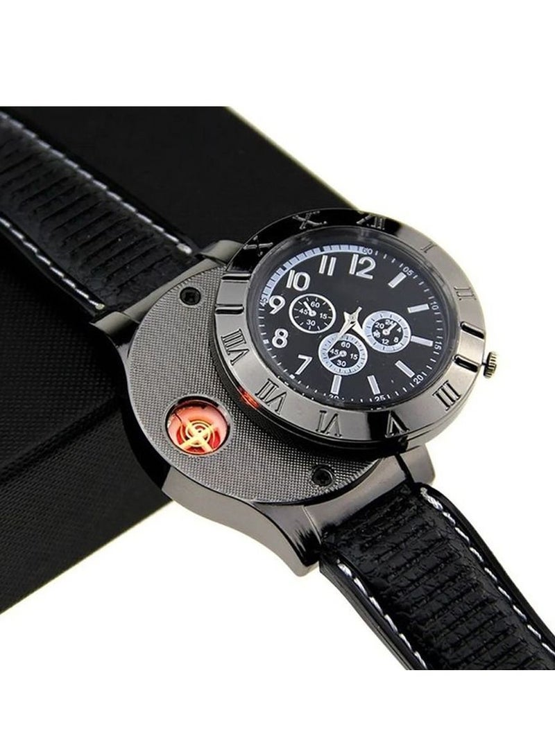 Huayue ساعة ولاعة مقاومة للرياح مع شحن USB - Image 2