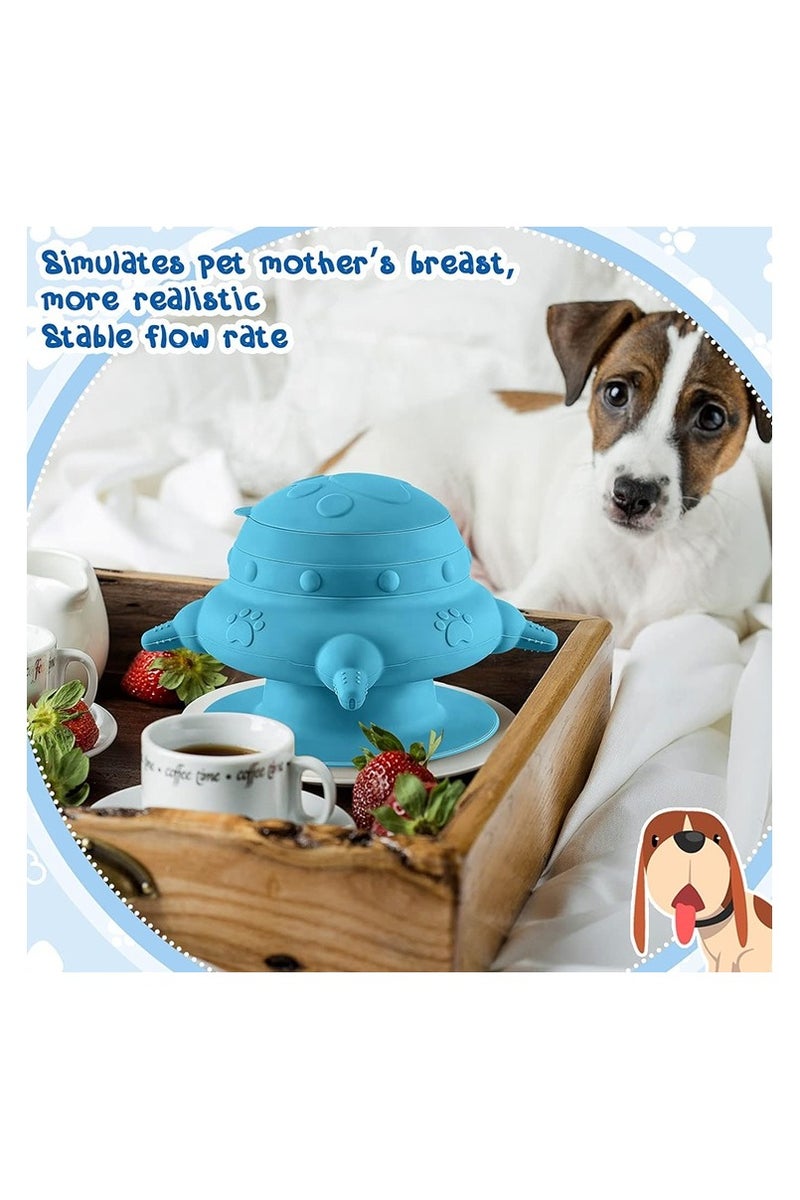 Silicone Feeding Bottle with 4 Teats for Kittens, Puppies and Rabbits 240ml (Color as Available) - Image 3