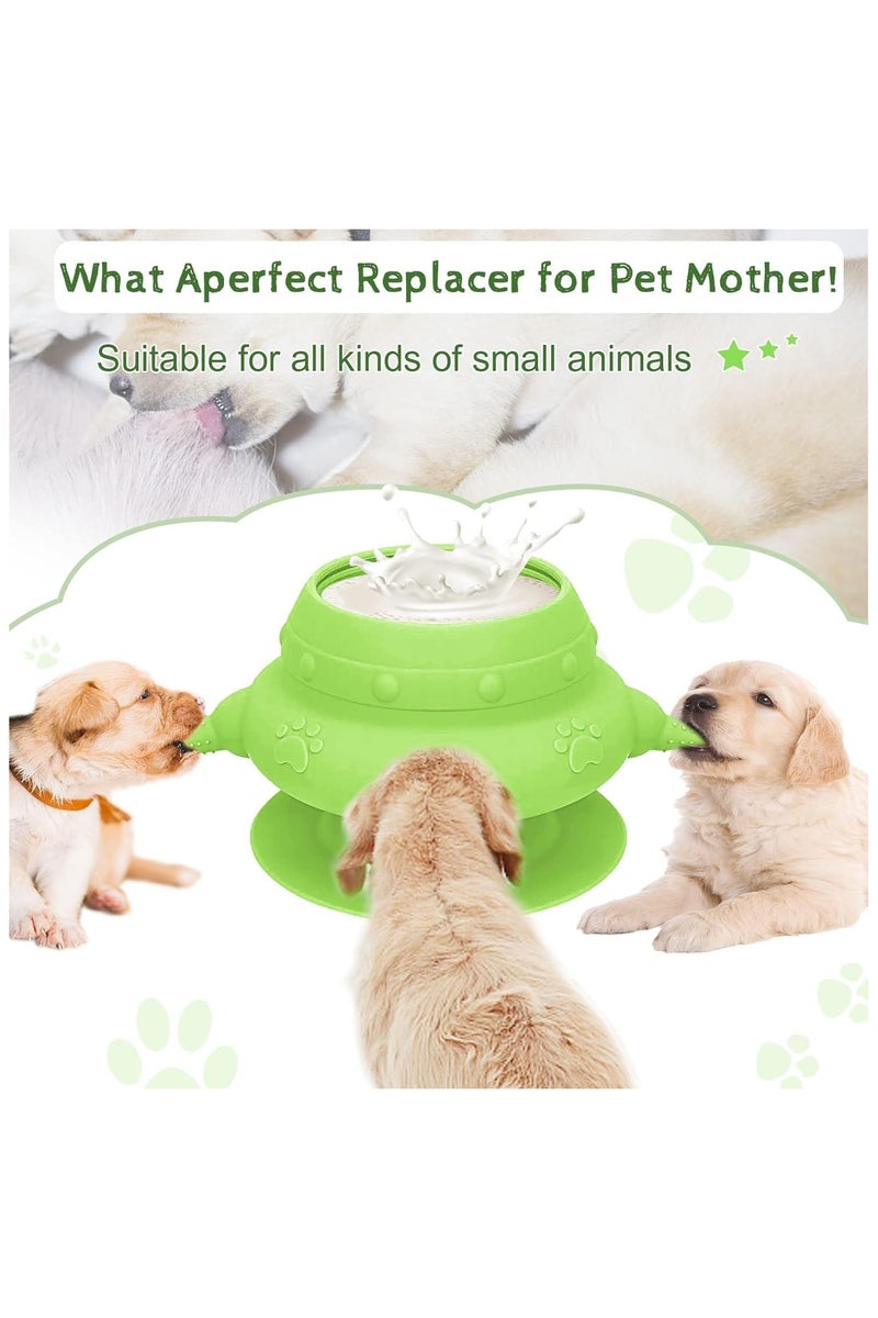 Silicone Feeding Bottle with 4 Teats for Kittens, Puppies and Rabbits 240ml (Color as Available) - Image 1