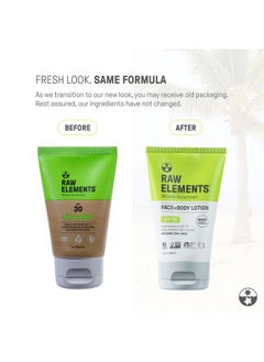 raw elements Raw Elements Face and Body Mineral Sunscreen SPF 30 Tube, Organic Sunblock Daily Protection, Non Toxic Reef Safe, Water Resistant, Cruelty Free, 3 oz (Pack of 1)  - Image 2
