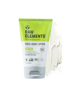 raw elements Raw Elements Face and Body Mineral Sunscreen SPF 30 Tube, Organic Sunblock Daily Protection, Non Toxic Reef Safe, Water Resistant, Cruelty Free, 3 oz (Pack of 1)  - Image 1