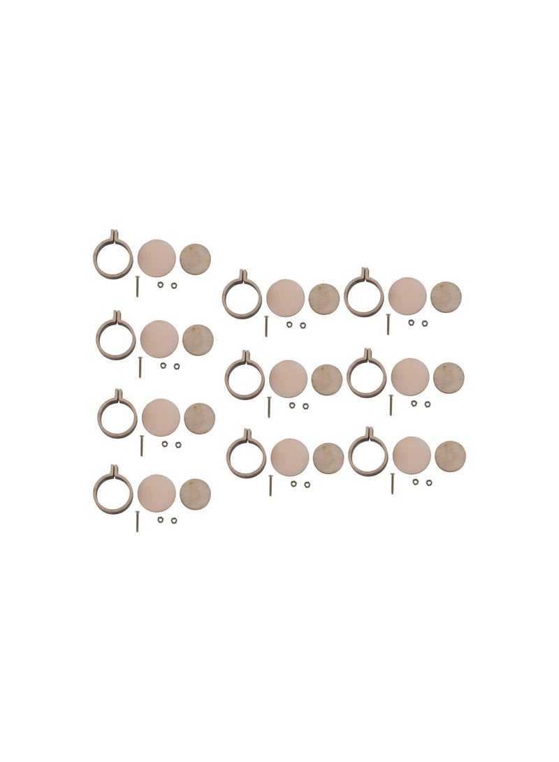 GGOOT 10 Pieces 1 Ih Round Wooden Embroidery Hoops Cross Stitch Hoop Rings for Embroidery Craft Making, Wall Decoration, Wedding Decoration, Garlands etc  - Image 1