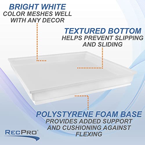 RecPro RV Shower Pan | 27" x 24" x 4" Corner Drain in White | RV Shower Base | Camper Shower Pan - Image 2
