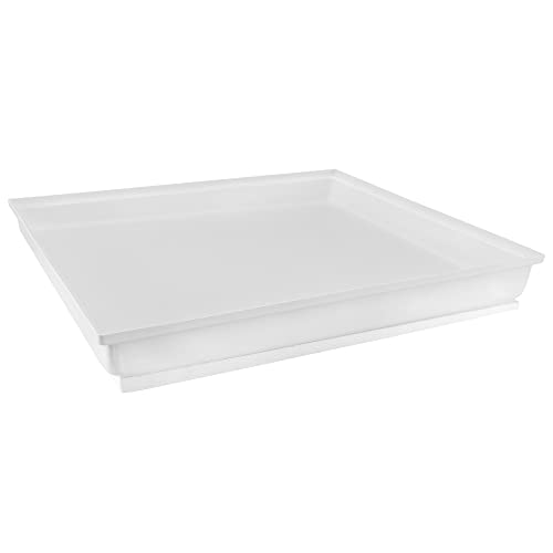 RecPro RV Shower Pan | 27" x 24" x 4" Corner Drain in White | RV Shower Base | Camper Shower Pan - Image 1