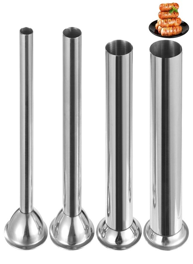 COSYOO 4Pcs Sausage Stuffing Tubes,Stainless Steel Sausage Stuffer Funnels for Meat Grinder,Sausage Filling Tuber,Sausage Stuffer Parts,Multiple Diameters 4 Sizes 0.63"/16mm,0.86"/22mm,1.26"/31mm,1.5"/38mm - Image 1