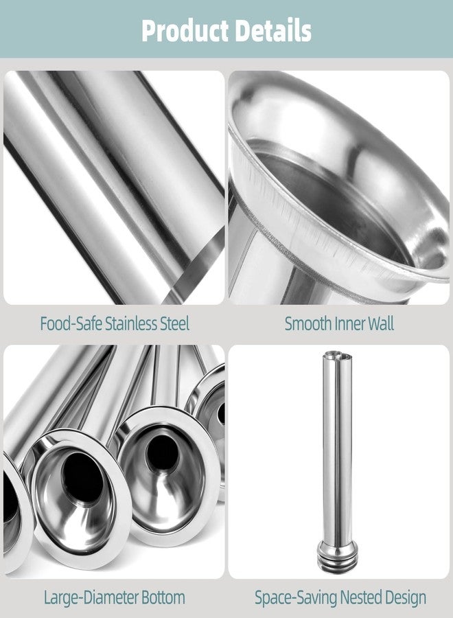 COSYOO 4Pcs Sausage Stuffing Tubes,Stainless Steel Sausage Stuffer Funnels for Meat Grinder,Sausage Filling Tuber,Sausage Stuffer Parts,Multiple Diameters 4 Sizes 0.63"/16mm,0.86"/22mm,1.26"/31mm,1.5"/38mm - Image 4