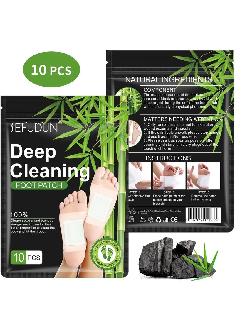 Sefudun 10Pcs Deep Cleansing Detox Foot Patches Foot Care Detox Foot Pads, Foot Detox Pads to Remove Toxins Deep Cleaning Foot Patch,100% Natural for Stress Relief, Improve Quality Of Sleep, Enhance Blood Circulation - Image 1