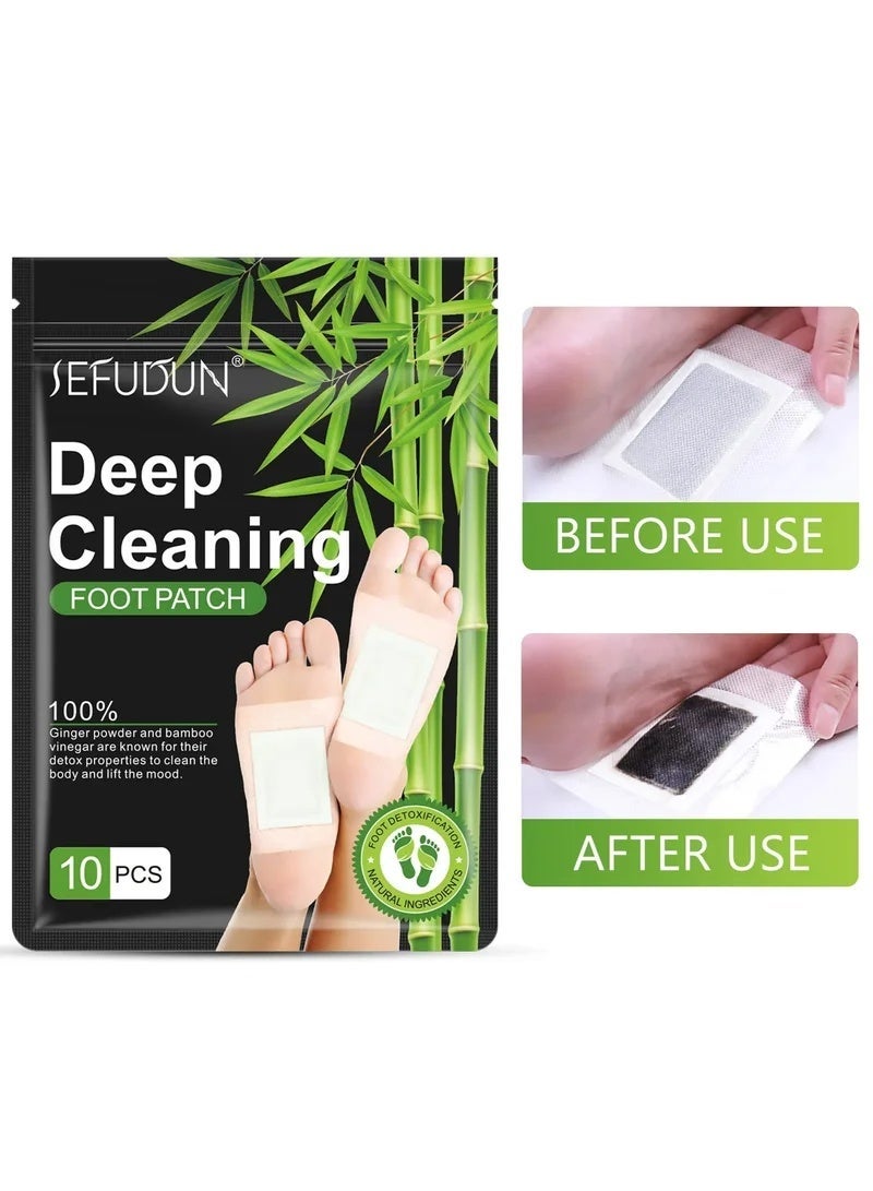 Sefudun 10Pcs Deep Cleansing Detox Foot Patches Foot Care Detox Foot Pads, Foot Detox Pads to Remove Toxins Deep Cleaning Foot Patch,100% Natural for Stress Relief, Improve Quality Of Sleep, Enhance Blood Circulation - Image 2