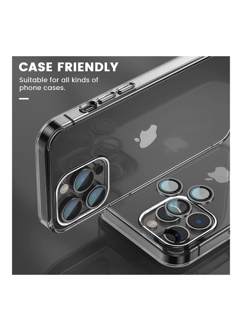 Camera lens protector, keep original camera HD glass metal camera lens screen cover film for iPhone 14 Pro Max / 14 Pro Accessories Black - Image 4
