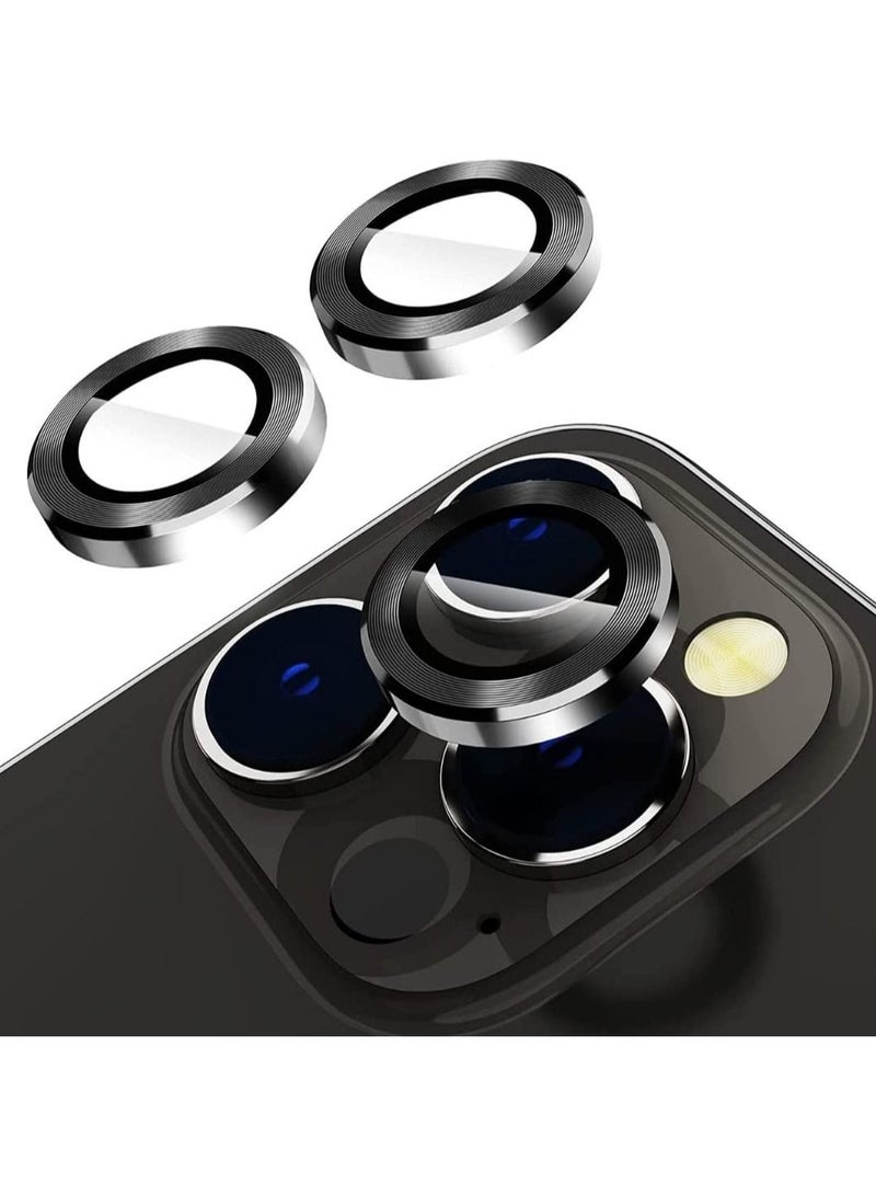 Camera lens protector, keep original camera HD glass metal camera lens screen cover film for iPhone 14 Pro Max / 14 Pro Accessories Black - Image 1