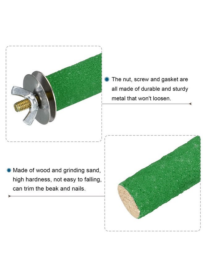 PATIKIL 0.6x5.5 Inch Bird Cage Perch, 2 Pack Parrot Stand Paw Grinding Stick Bird for Parakeet Cockatiel Cage Accessories, Green - Image 4